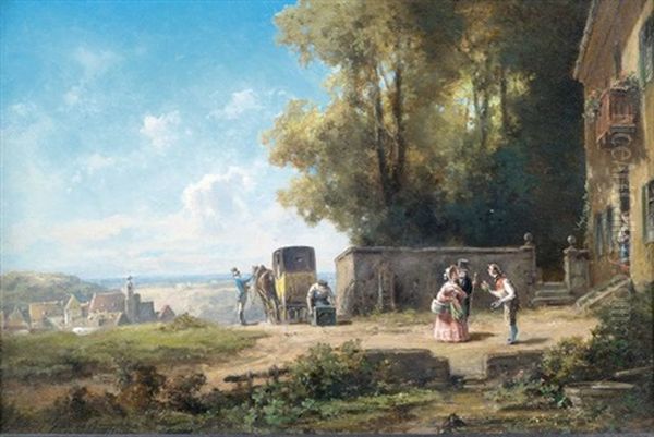 Ankunft Der Postkutsche Oil Painting by Willy Moralt