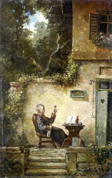 Weintrinker Oil Painting by Willy Moralt