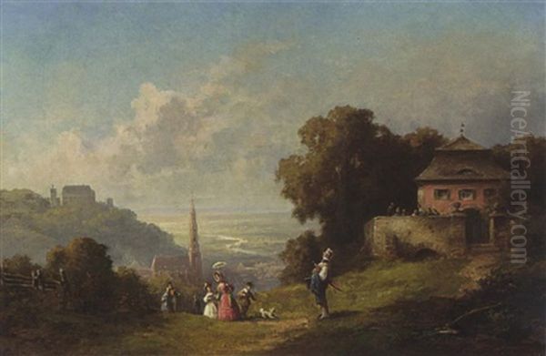 A Family Outing In The Countryside Oil Painting by Willy Moralt