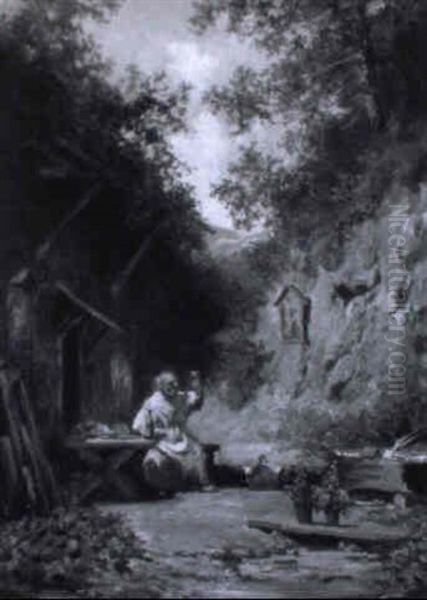 Ein Eremit Als Genieser Oil Painting by Willy Moralt