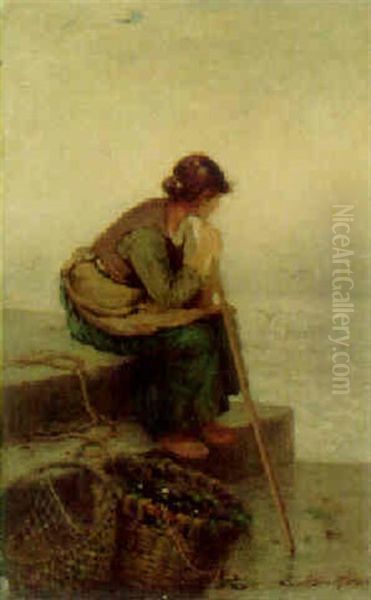 The Mussell Gatherers Oil Painting by Leon John Moran