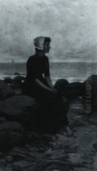 Waiting Oil Painting by Leon John Moran