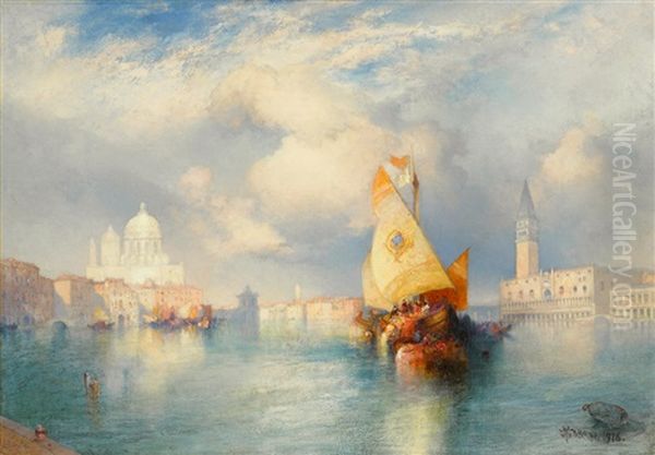 A View Of Doge's Palace Oil Painting by Thomas Moran
