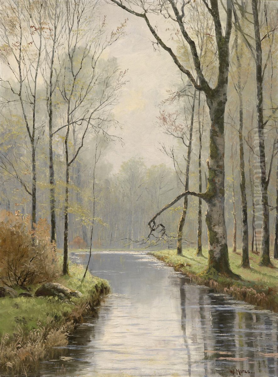 Scene Of The Spreewald Oil Painting by Walter Moras