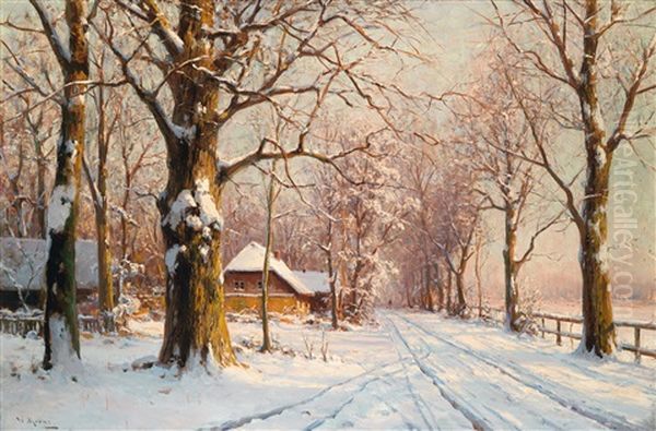 Eine Winterlandschaft Oil Painting by Walter Moras