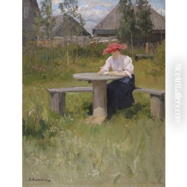 A Good Read Oil Painting by Alexandre Victor Moravov