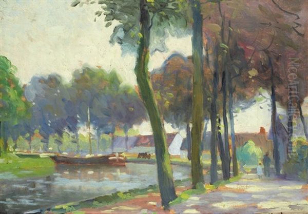 Paysages (pair) Oil Painting by Paul Morchain