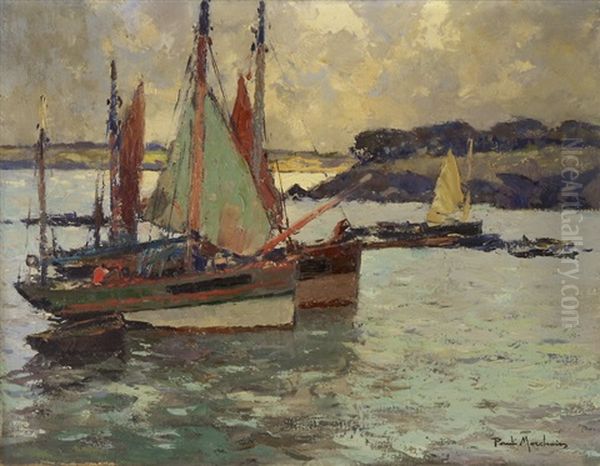 Segelboote Bei Douarnenez Oil Painting by Paul Morchain