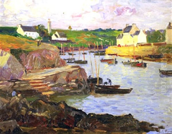 Petit Port Breton Oil Painting by Paul Morchain