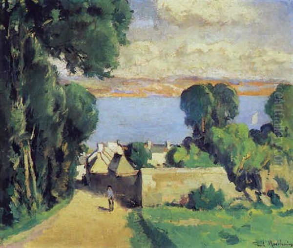Landernau, Finistere Oil Painting by Paul Morchain