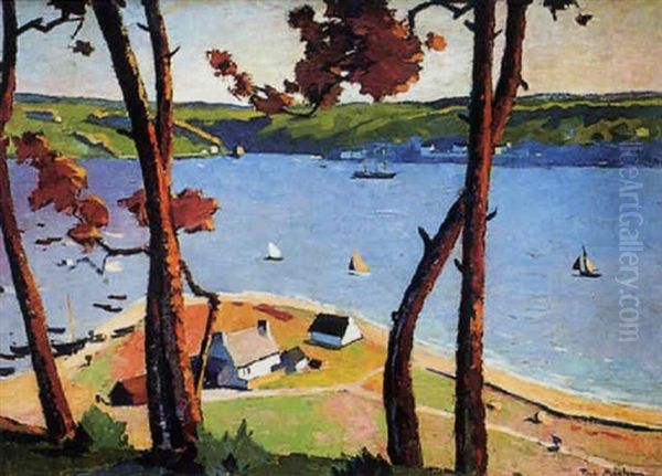 La Pointe Du Dourduff Pres De Morlaix Oil Painting by Paul Morchain