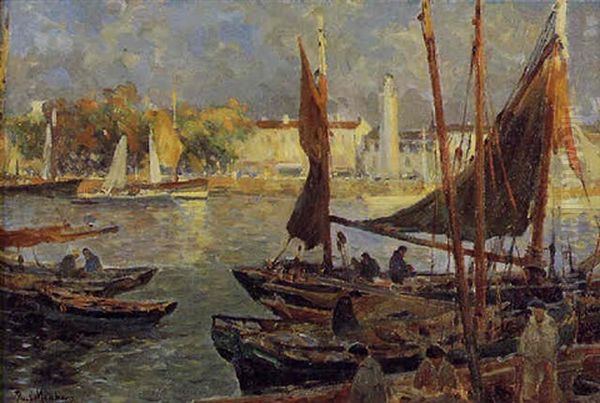 Le Port De La Rochelle Oil Painting by Paul Morchain