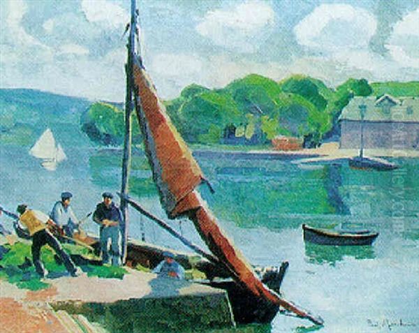 La Cale A Douarnenez Oil Painting by Paul Morchain