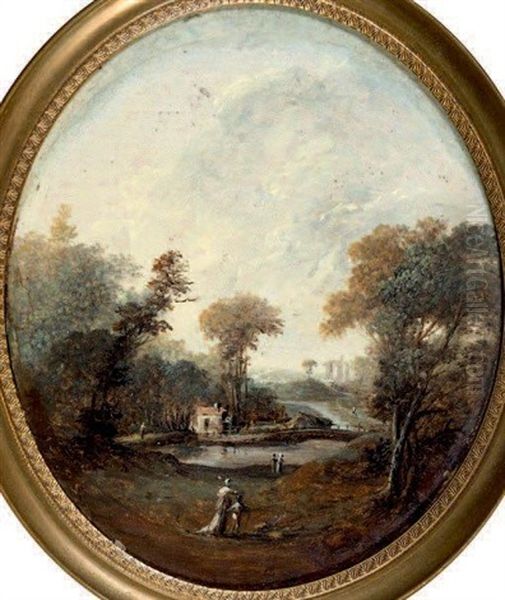 Paysage Champetre Oil Painting by Louis Gabriel Moreau