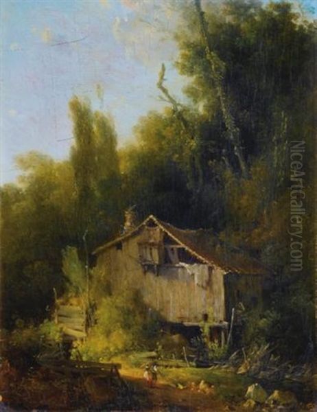 Le Vieux Moulin Oil Painting by Louis Gabriel Moreau