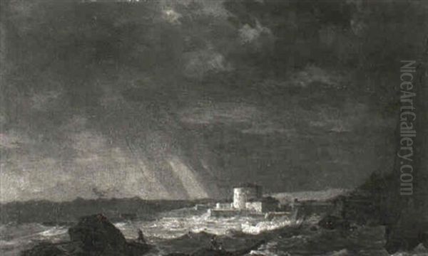 Chateau Fort Oil Painting by Louis Gabriel Moreau