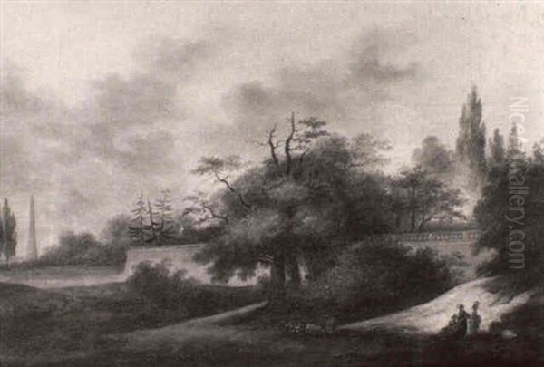 Vue D'un Parc Oil Painting by Louis Gabriel Moreau