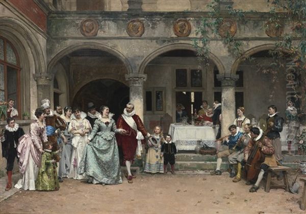 Les Noces D'argent Oil Painting by Adrien Moreau
