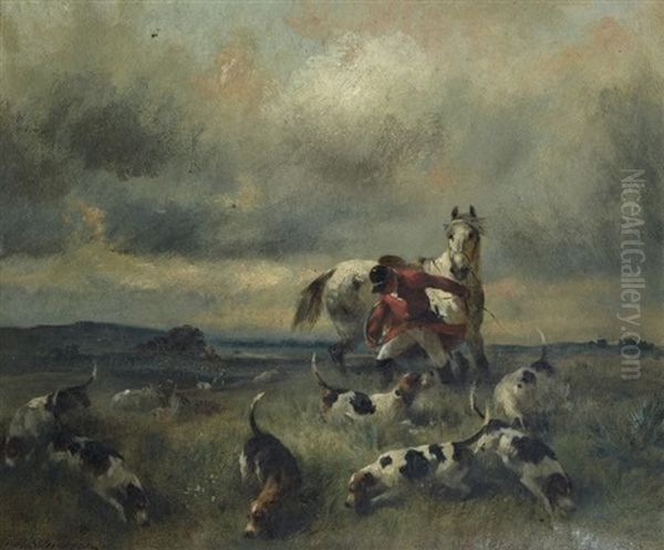 Maitre D'equipage Ou Piqueux Et Ses Chiens Oil Painting by Nikolas Moreau