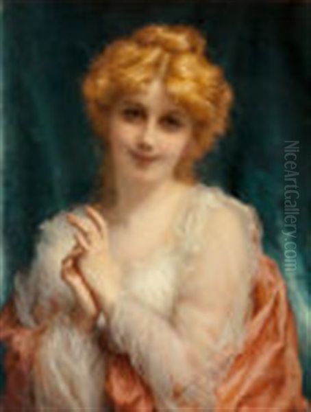 A Golden-haired Beauty Oil Painting by Etienne Moreau-Nelaton