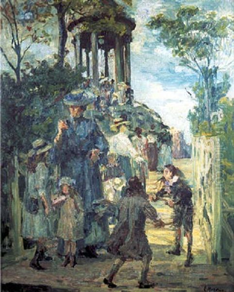 Les Enfants Au Jardin Oil Painting by Etienne Moreau-Nelaton