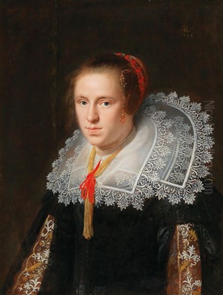 Portrait Of Helena Van De Poll Oil Painting by Paulus Moreelse