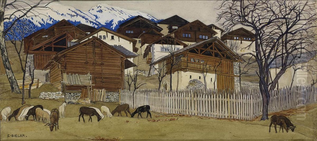 Vue De Saviese Oil Painting by Ernest Bieler