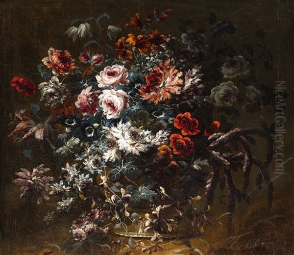 A Vase Of Flowers Oil Painting by Jean-Baptiste Morel