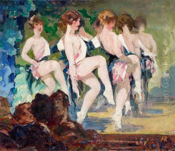 The Revue Oil Painting by Willem Ferdinand Abraham Isaac (Vaarzon) Morel