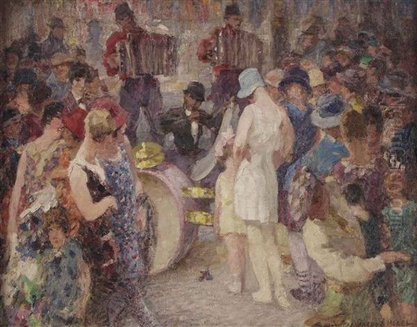 Kermis Oil Painting by Willem Ferdinand Abraham Isaac (Vaarzon) Morel