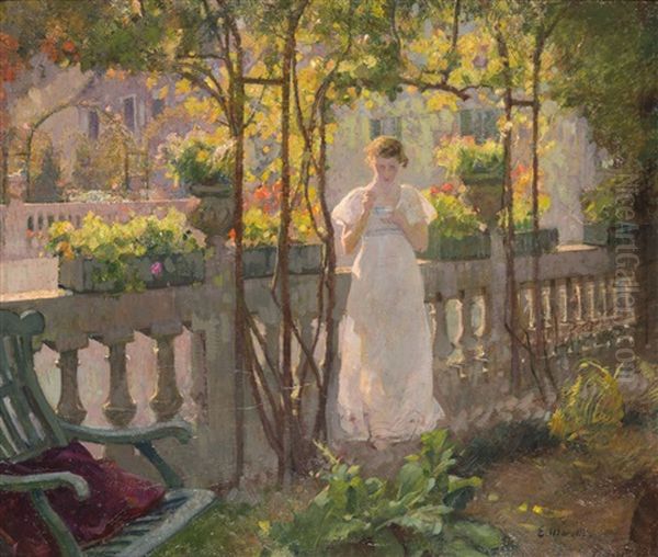 Sotto Il Pergolato Fiorito Oil Painting by Ennio Morelli