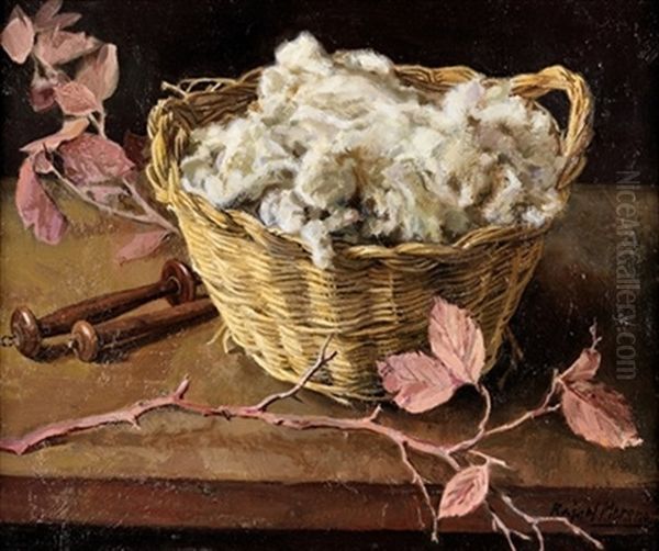 Bodegon Con Cesto Oil Painting by Rafael Moreno Pascual