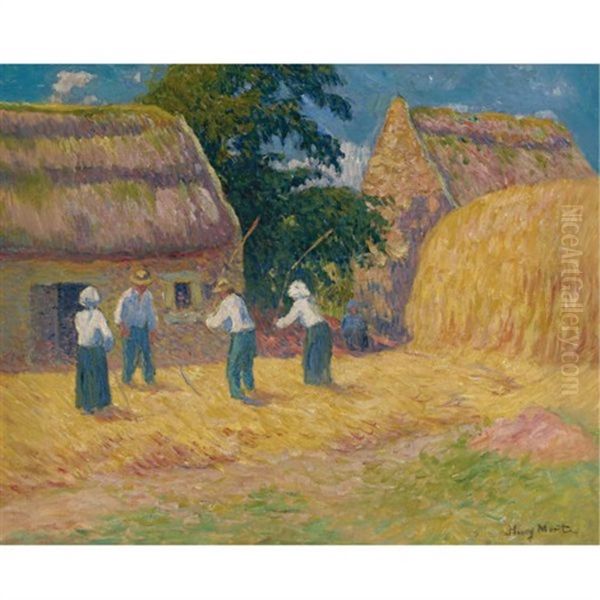 Le Battage Du Ble Oil Painting by Henry Moret