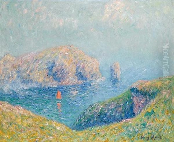 Vue De La Baie Avec Voilier Oil Painting by Henry Moret