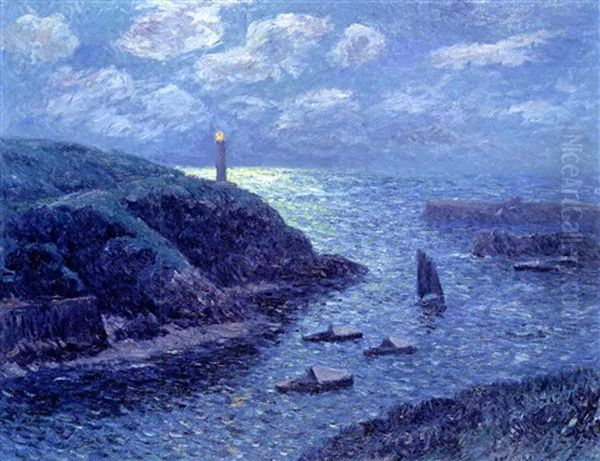 Le Port De Doelan Effet De Nuit Oil Painting by Henry Moret