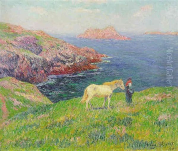 Falaise A Ouessant Oil Painting by Henry Moret