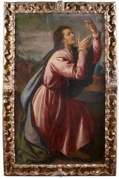 Saint Jean L'evangeliste Oil Painting by Alessandro Bonvicino (Moretto da Brescia)