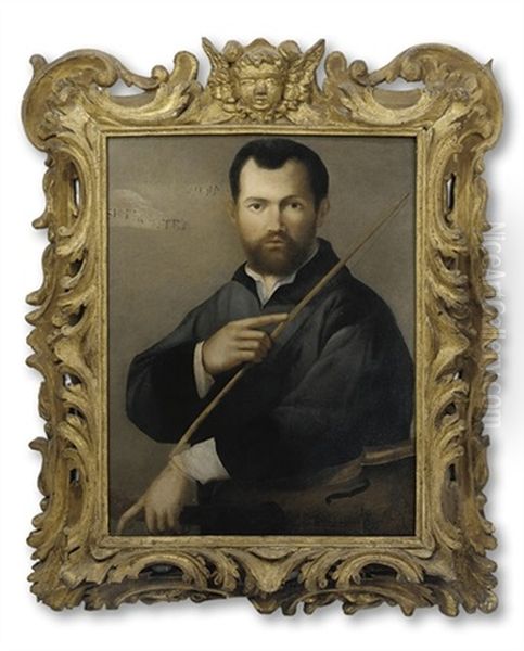 The Musician Oil Painting by Alessandro Bonvicino (Moretto da Brescia)