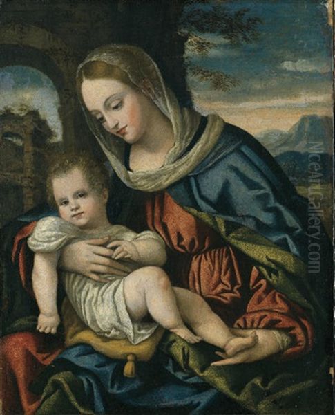 The Madonna And Child Oil Painting by Alessandro Bonvicino (Moretto da Brescia)