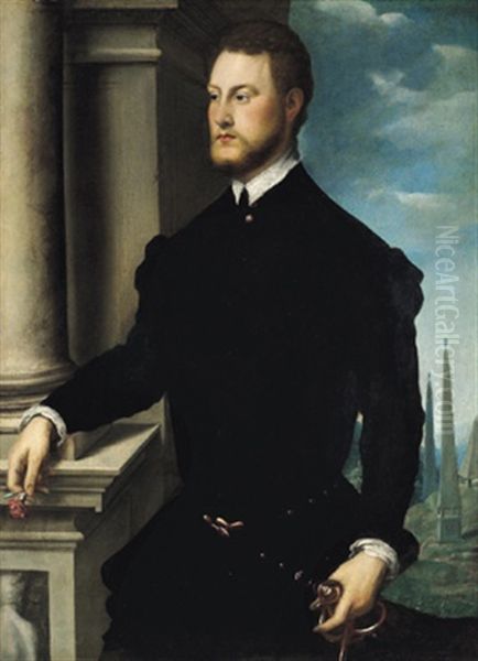 Ritratto Di Andrea Versalo (?) Oil Painting by Alessandro Bonvicino (Moretto da Brescia)