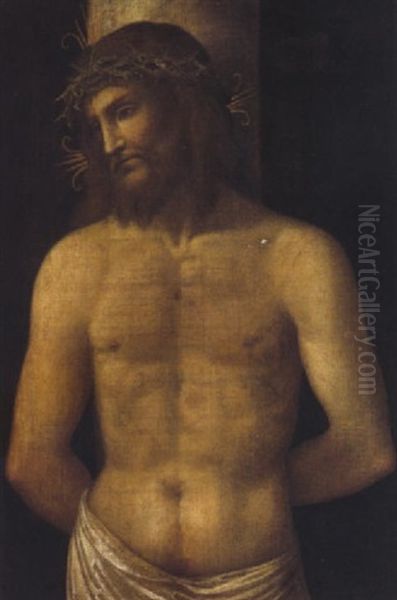Cristo Alla Colonna Oil Painting by Alessandro Bonvicino (Moretto da Brescia)