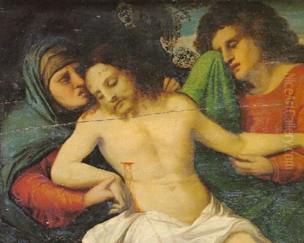 La Deploration Du Christ Oil Painting by Alessandro Bonvicino (Moretto da Brescia)