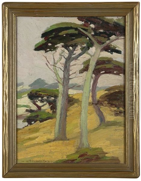 Coastal Cypress Landscape Oil Painting by Mary Deneale Morgan