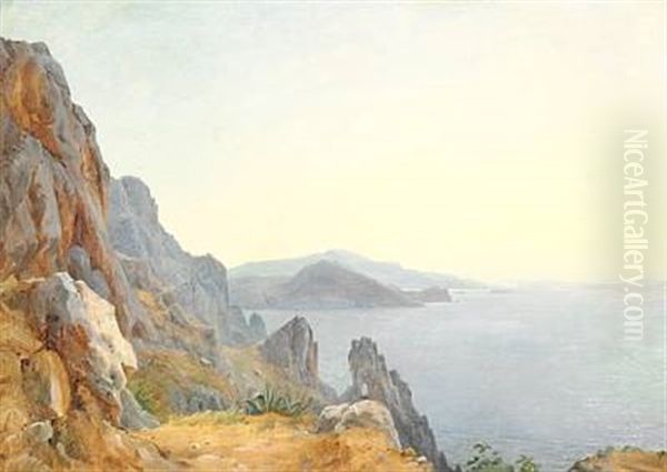 Capri Mit Dem Arco Naturale Oil Painting by Carl Morgenstern