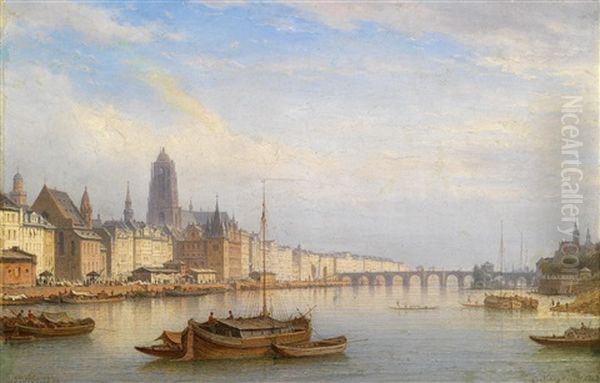 Blick Auf Frankfurt Am Main Oil Painting by Carl Morgenstern