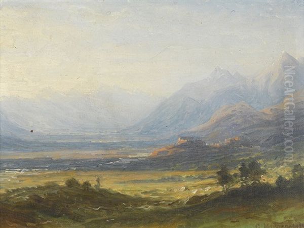 Weite Tallandschaft Oil Painting by Christian Bernhard Morgenstern