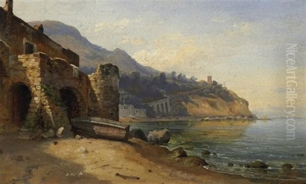 Castello Mare Oil Painting by Christian Bernhard Morgenstern