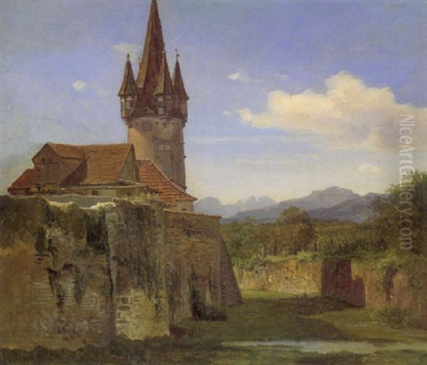 Der Diebsturm Zu Lindau Oil Painting by Christian Bernhard Morgenstern