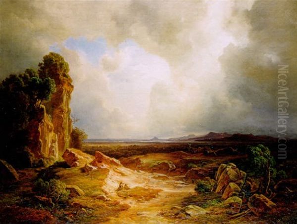 Ein Hohlweg In Den Vogesen Im Elsass Oil Painting by Christian Bernhard Morgenstern