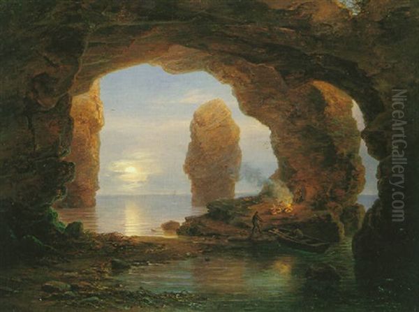 Auf Helgoland Oil Painting by Christian Bernhard Morgenstern